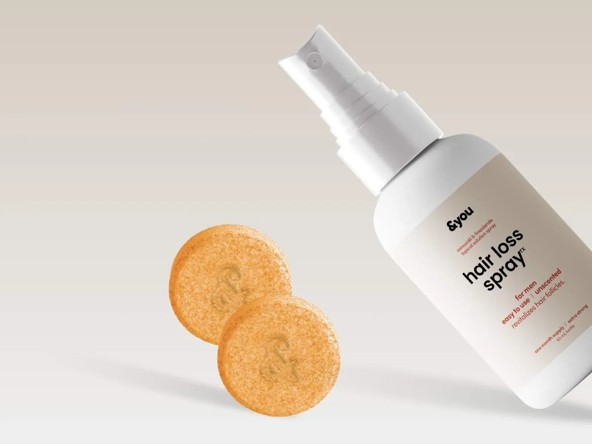 andyou.ph Hair Loss Spray with minoxidil and finasteride, a treatment for hair regrowth and thinning hair in Filipino men.